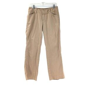 Gap Tan Khaki Straight Leg Mid Rise Trouser Pants Office Casual Size 6 Reg 30x28